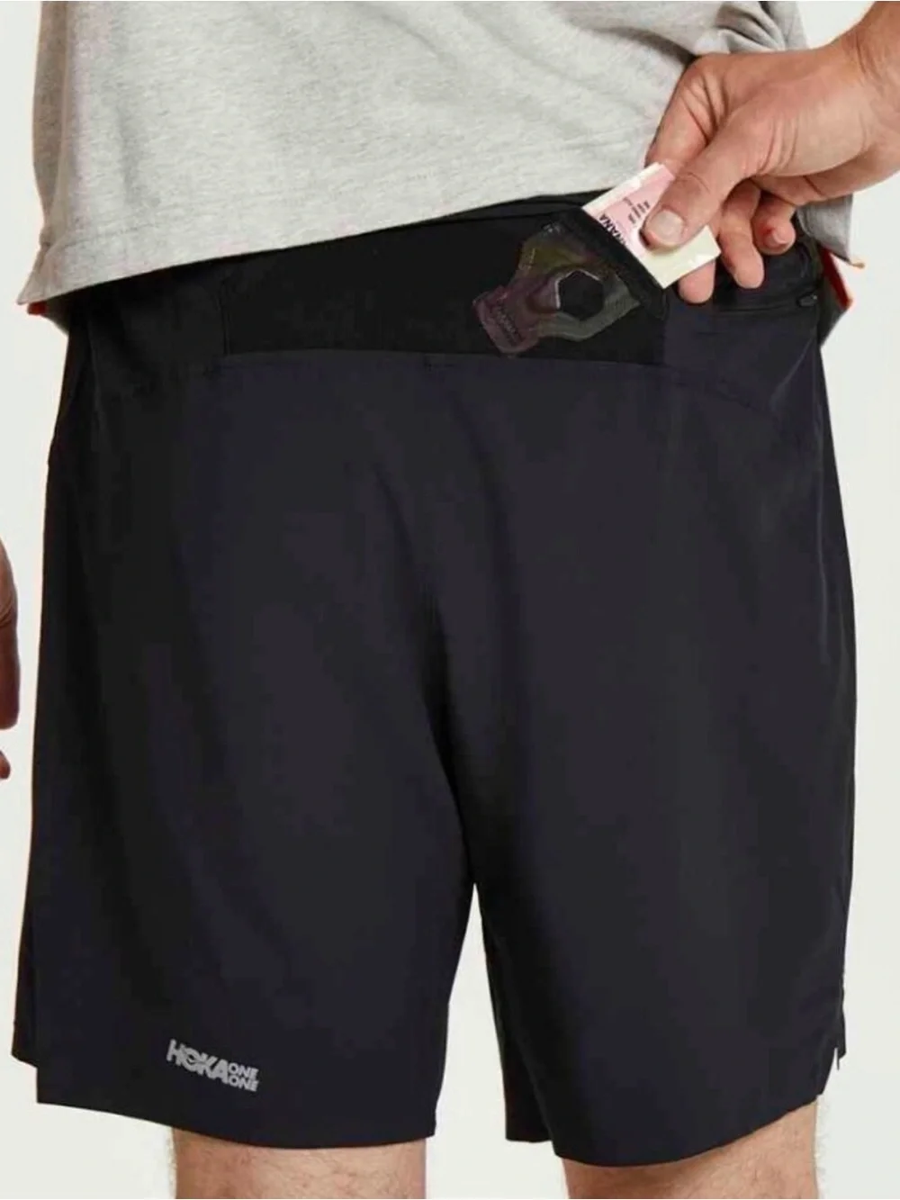 Hoka One One Men's Black performance Woven 7” Short Size Small NEW!